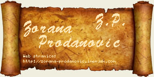 Zorana Prodanović vizit kartica